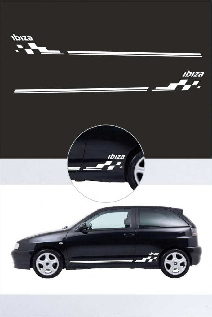 Faixas Laterais Seat ibiza white Edition decal